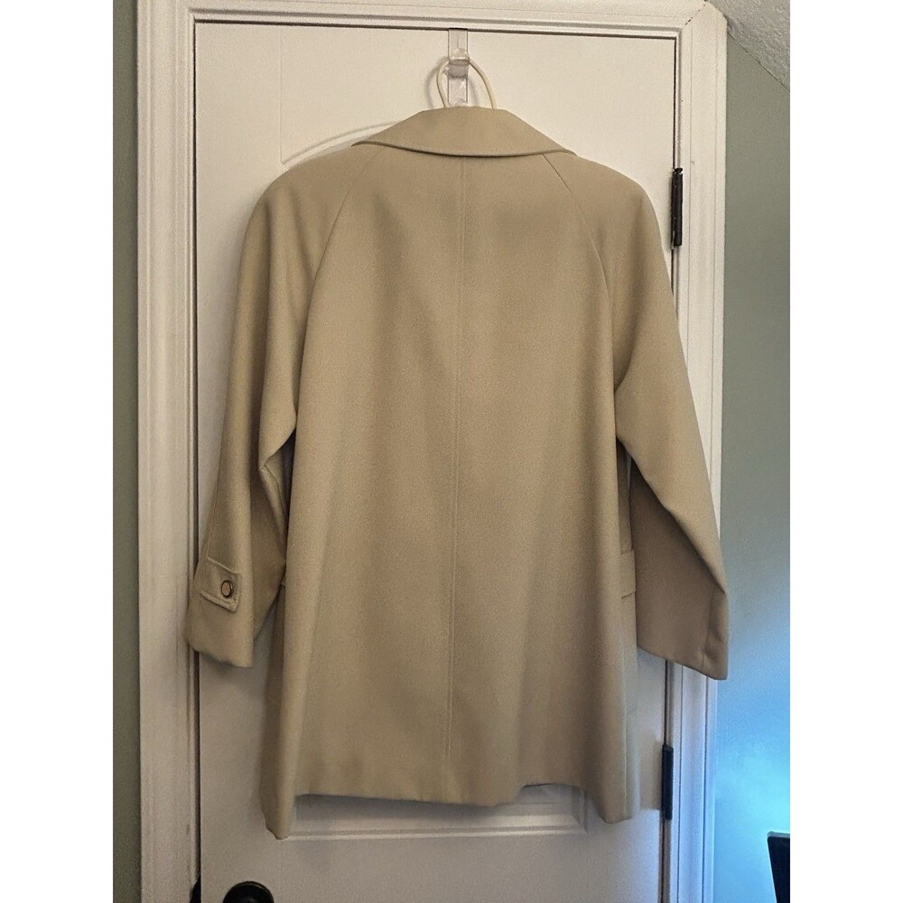 Vintage Beige Button Front Car Coat Women’s Classic Tailored Jacket With Pockets - Picture 12 of 16